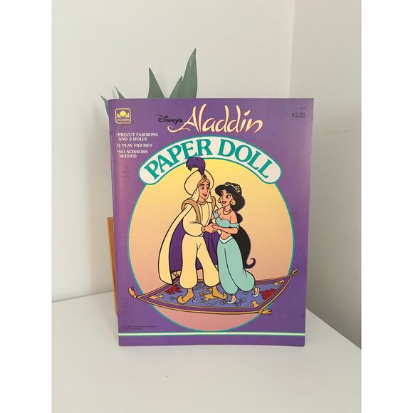 Vintage Disney Aladdin Paper Doll 1992 Golden Books NEW - Picture 1 of 10